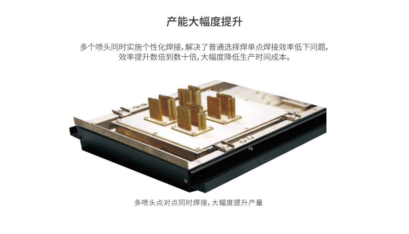 多個噴頭同時焊接，焊接效率提升數(shù)十倍