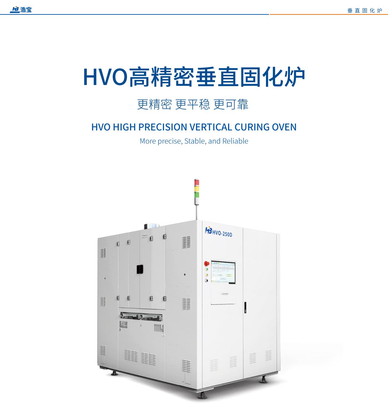 浩寶HVO百級潔凈垂直固化爐